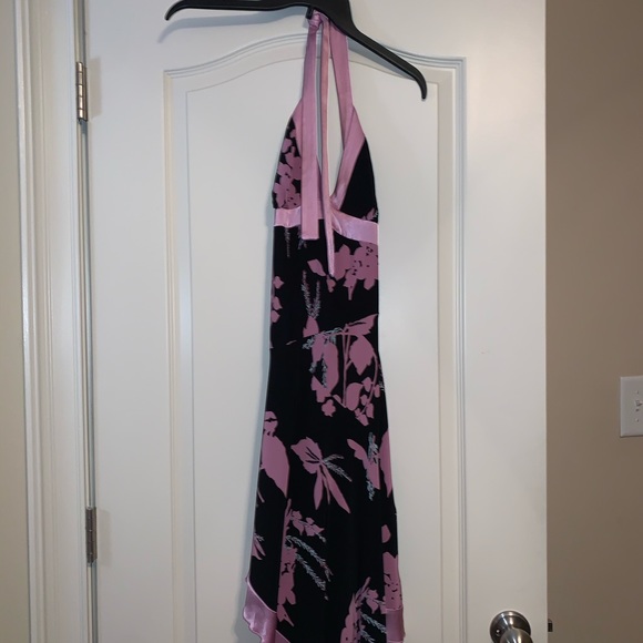 Bebe Asymmetrical Black Floral Dress M - Picture 11 of 14